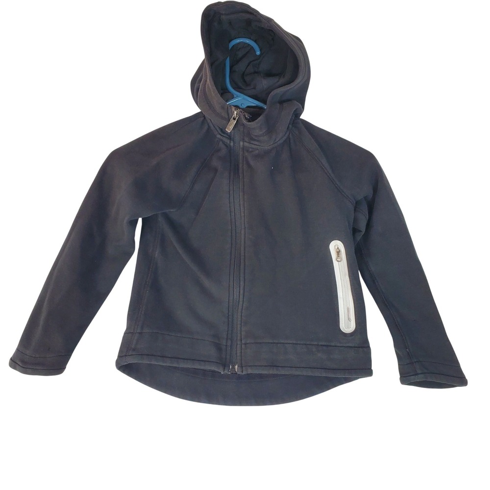 Nike Tech Fleece Full Zip Hoodie Kids Size 6X Black Hooded Jacket Raglan Sleeve